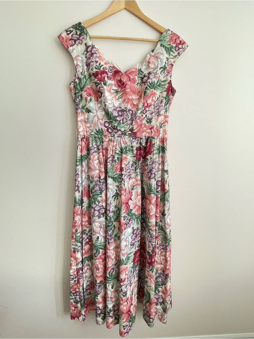 Gorgeous Vintage 1950s style ALGO 100% COTTON Floral Midi Dress